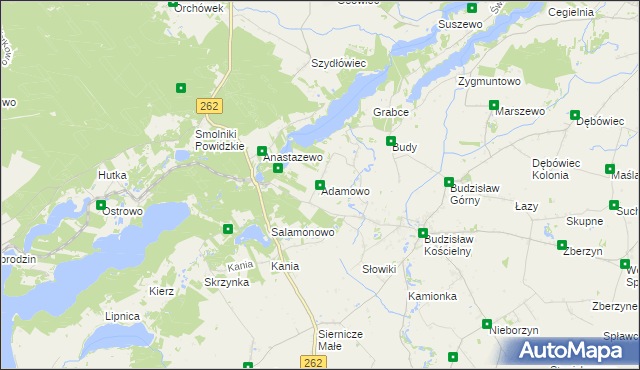 mapa Adamowo gmina Kleczew, Adamowo gmina Kleczew na mapie Targeo