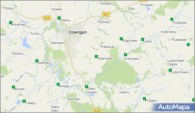 mapa Adamowo gmina Stary Dzierzgoń, Adamowo gmina Stary Dzierzgoń na mapie Targeo