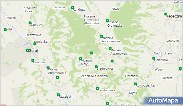 mapa Albinów Duży, Albinów Duży na mapie Targeo