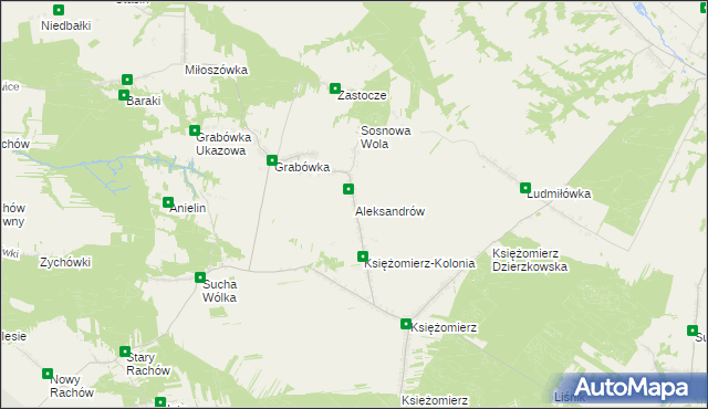 mapa Aleksandrów gmina Gościeradów, Aleksandrów gmina Gościeradów na mapie Targeo