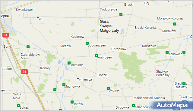 mapa Ambrożew, Ambrożew na mapie Targeo