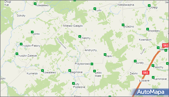 mapa Andrychy, Andrychy na mapie Targeo