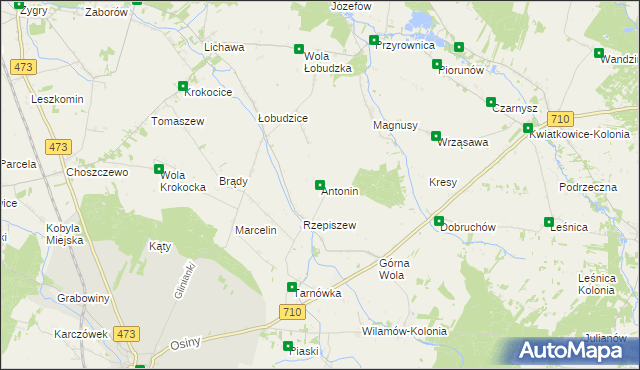 mapa Antonin gmina Szadek, Antonin gmina Szadek na mapie Targeo