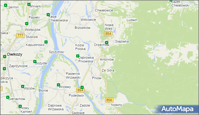 mapa Antoniów gmina Radomyśl nad Sanem, Antoniów gmina Radomyśl nad Sanem na mapie Targeo