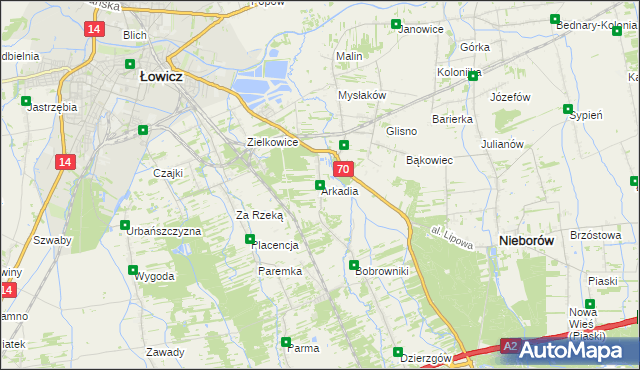 mapa Arkadia, Arkadia na mapie Targeo