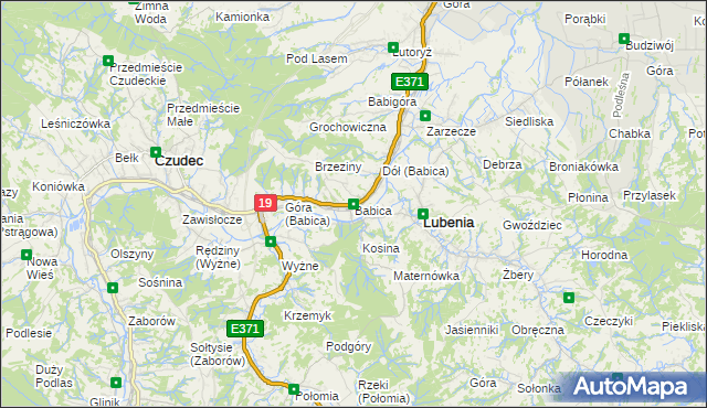 mapa Babica gmina Czudec, Babica gmina Czudec na mapie Targeo