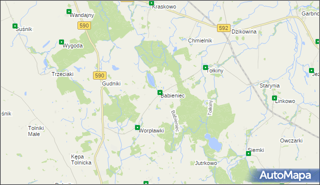 mapa Babieniec, Babieniec na mapie Targeo