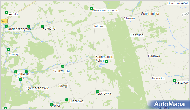 mapa Bachmackie Kolonie, Bachmackie Kolonie na mapie Targeo