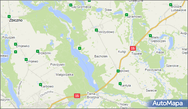 mapa Bachotek, Bachotek na mapie Targeo