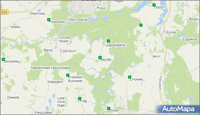 mapa Bączek, Bączek na mapie Targeo