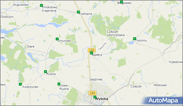 mapa Bądecz, Bądecz na mapie Targeo