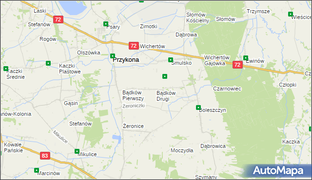 mapa Bądków Drugi, Bądków Drugi na mapie Targeo