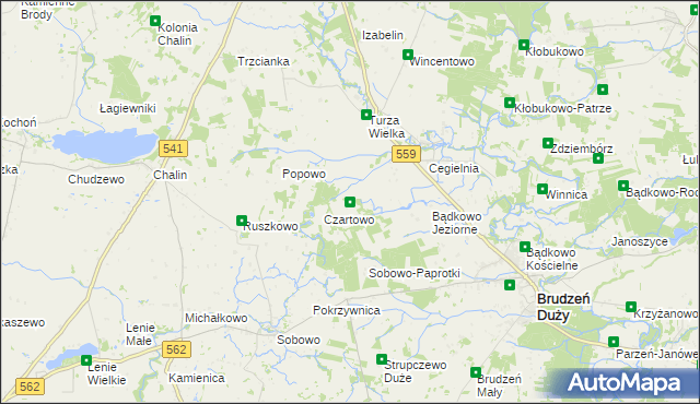 mapa Bądkowo-Rumunki, Bądkowo-Rumunki na mapie Targeo