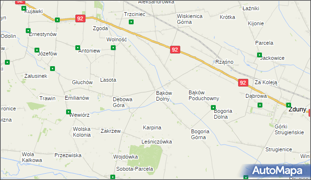 mapa Bąków Dolny, Bąków Dolny na mapie Targeo