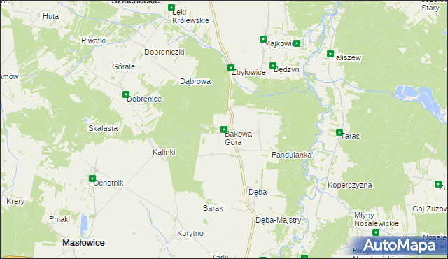 mapa Bąkowa Góra, Bąkowa Góra na mapie Targeo