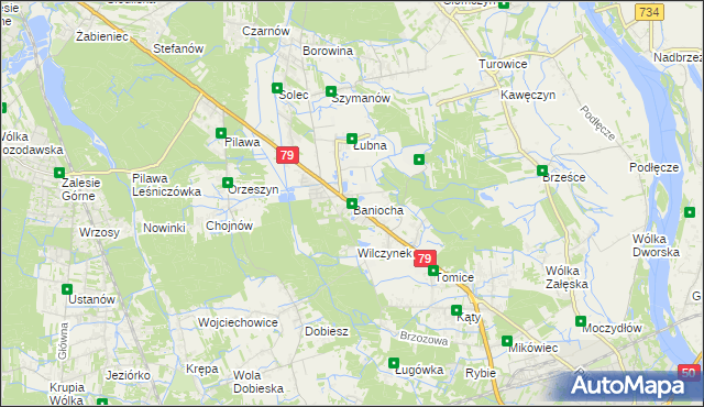 mapa Baniocha, Baniocha na mapie Targeo