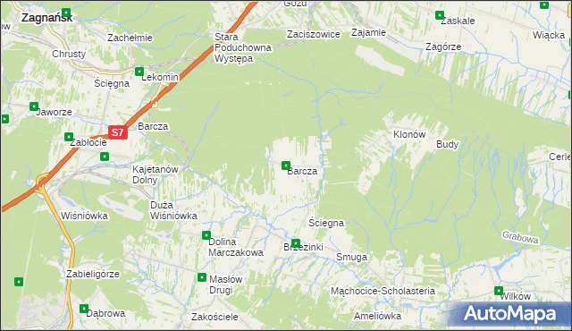 mapa Barcza, Barcza na mapie Targeo