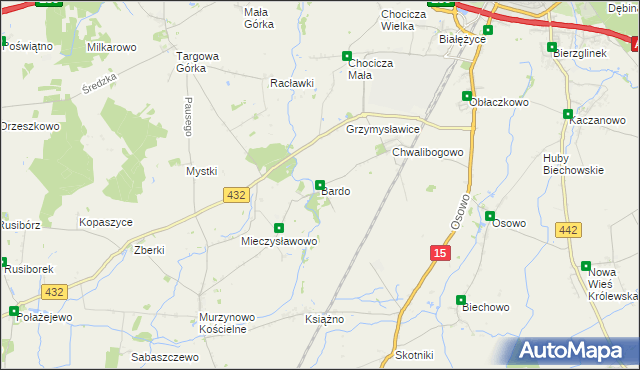 mapa Bardo gmina Września, Bardo gmina Września na mapie Targeo