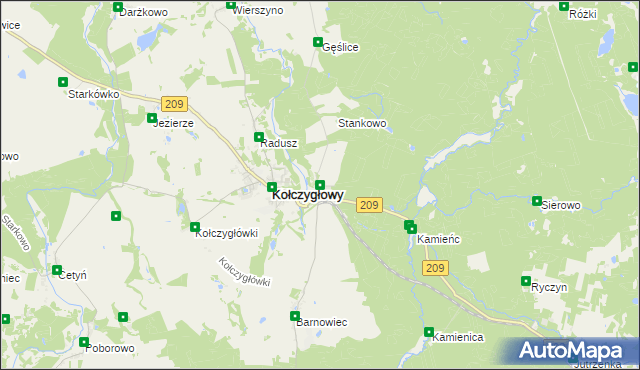 mapa Barnowo, Barnowo na mapie Targeo