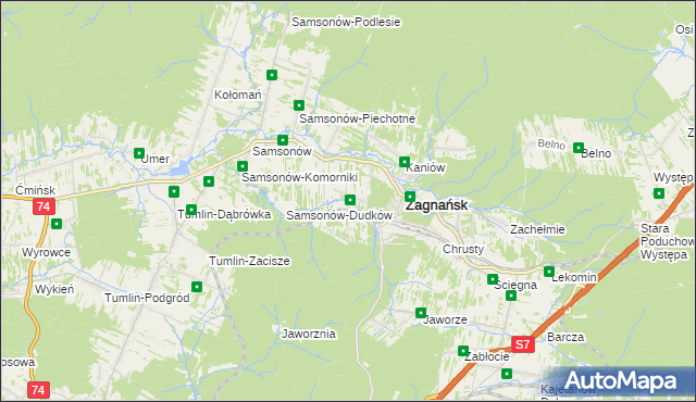 mapa Bartków gmina Zagnańsk, Bartków gmina Zagnańsk na mapie Targeo