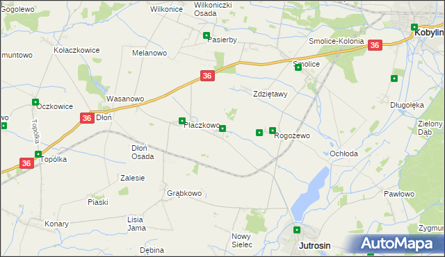 mapa Bartoszewice gmina Jutrosin, Bartoszewice gmina Jutrosin na mapie Targeo