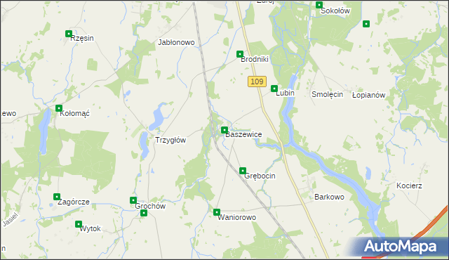 mapa Baszewice, Baszewice na mapie Targeo