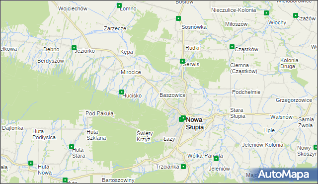 mapa Baszowice, Baszowice na mapie Targeo