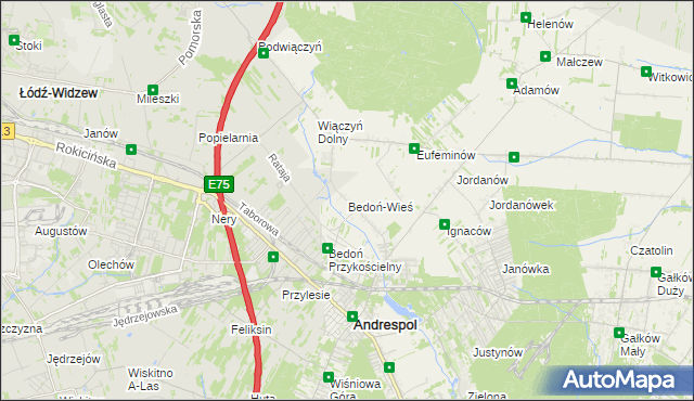 mapa Bedoń-Wieś, Bedoń-Wieś na mapie Targeo