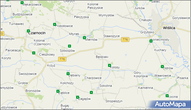 mapa Będziaki, Będziaki na mapie Targeo