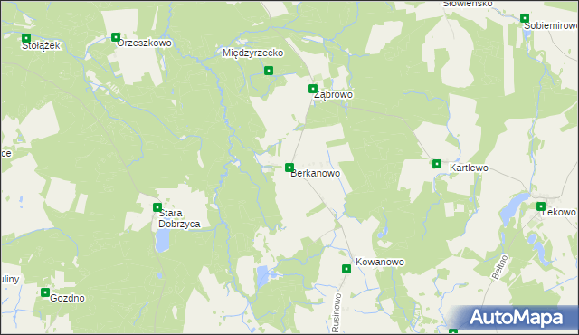 mapa Berkanowo, Berkanowo na mapie Targeo