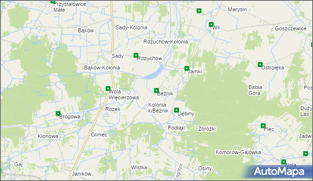 mapa Beźnik, Beźnik na mapie Targeo