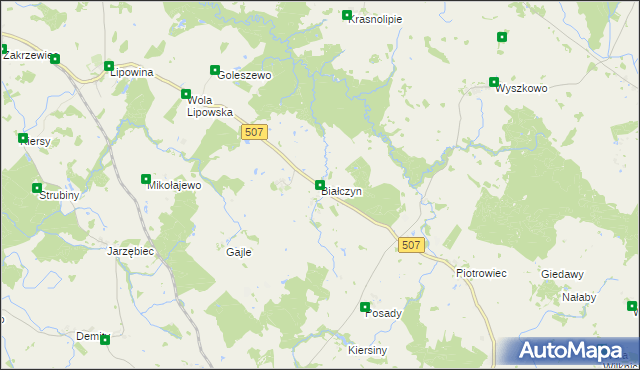 mapa Białczyn, Białczyn na mapie Targeo