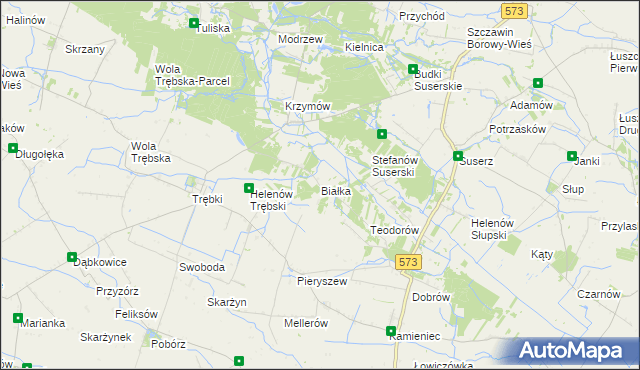 mapa Białka gmina Szczawin Kościelny, Białka gmina Szczawin Kościelny na mapie Targeo