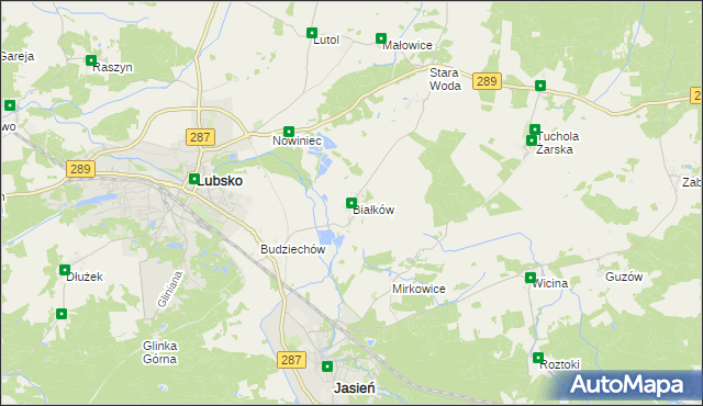 mapa Białków gmina Lubsko, Białków gmina Lubsko na mapie Targeo