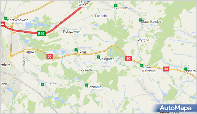 mapa Białogórze, Białogórze na mapie Targeo