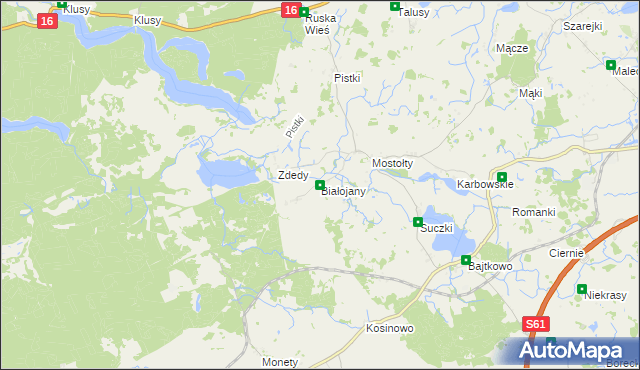 mapa Białojany, Białojany na mapie Targeo