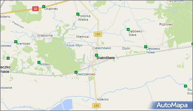 mapa Białośliwie, Białośliwie na mapie Targeo