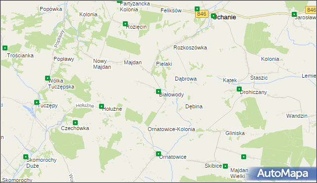 mapa Białowody, Białowody na mapie Targeo