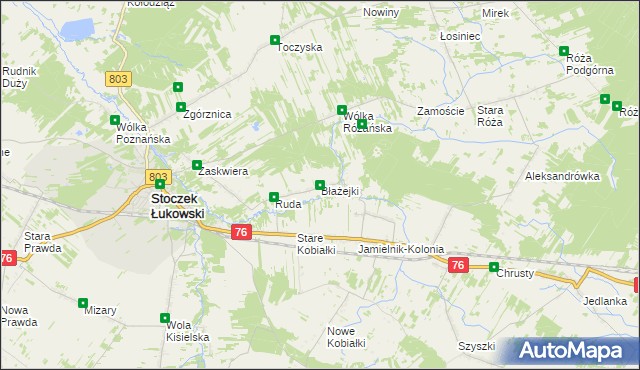 mapa Błażejki, Błażejki na mapie Targeo