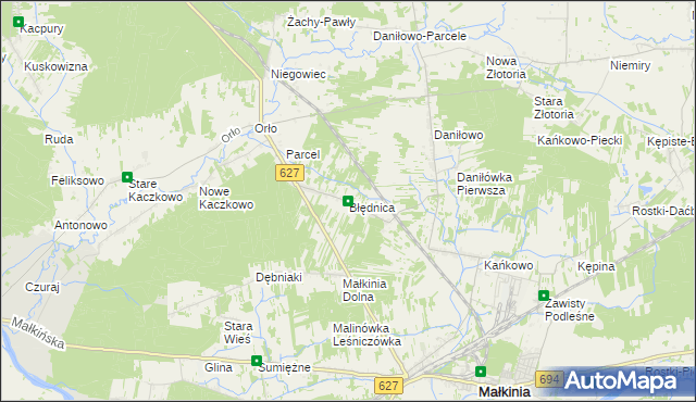 mapa Błędnica, Błędnica na mapie Targeo