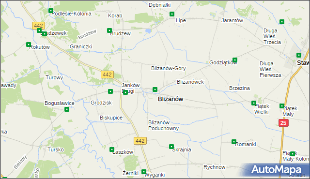 mapa Blizanów Drugi, Blizanów Drugi na mapie Targeo