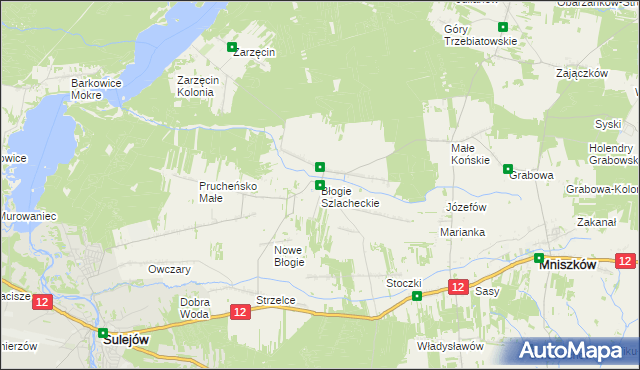 mapa Błogie Szlacheckie, Błogie Szlacheckie na mapie Targeo