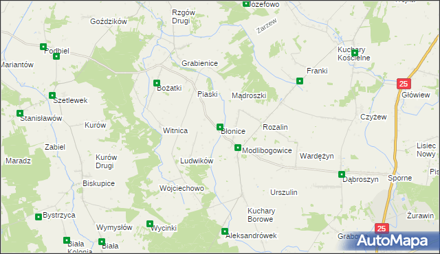 mapa Błonice, Błonice na mapie Targeo