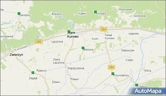 mapa Błotnica gmina Stare Kurowo, Błotnica gmina Stare Kurowo na mapie Targeo