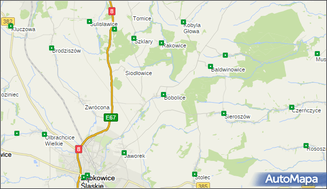 mapa Bobolice gmina Ząbkowice Śląskie, Bobolice gmina Ząbkowice Śląskie na mapie Targeo