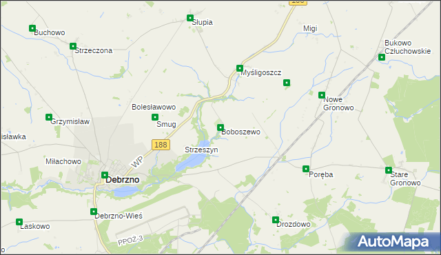 mapa Boboszewo, Boboszewo na mapie Targeo