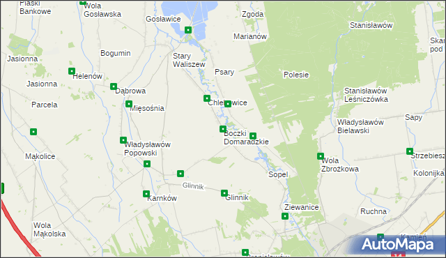 mapa Boczki Domaradzkie, Boczki Domaradzkie na mapie Targeo