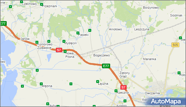 mapa Bogaczewo gmina Elbląg, Bogaczewo gmina Elbląg na mapie Targeo