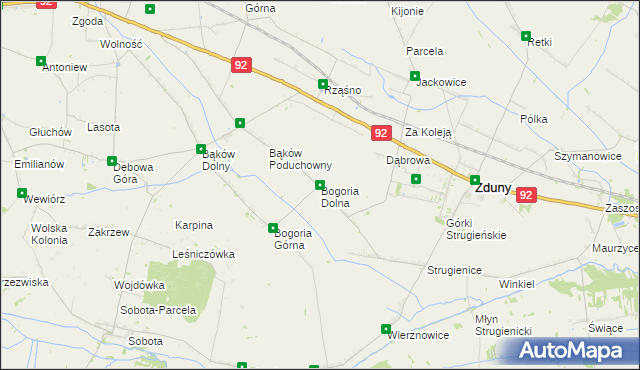 mapa Bogoria Dolna, Bogoria Dolna na mapie Targeo