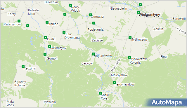 mapa Bogusławów, Bogusławów na mapie Targeo